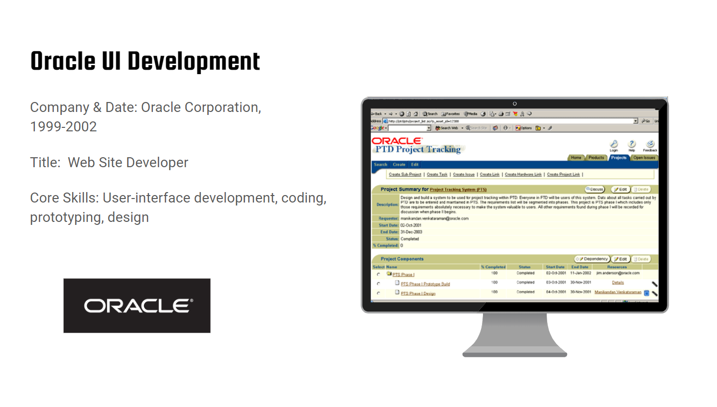 Oracle User Interface Development Overview