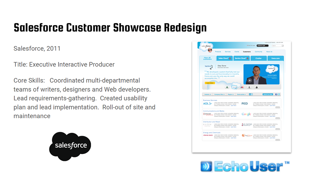 Salesforce.com Customer Showcase Redesign